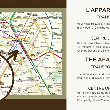 Daire Typical Parisian Duplex#4pers#le Marais Paris
